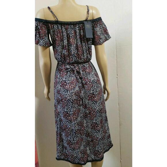 M&S Collection Off Shoulder Floral Navy Mix Dress Size UK 8 EUR 36 US 4(S) NWT! - Picture 5 of 10